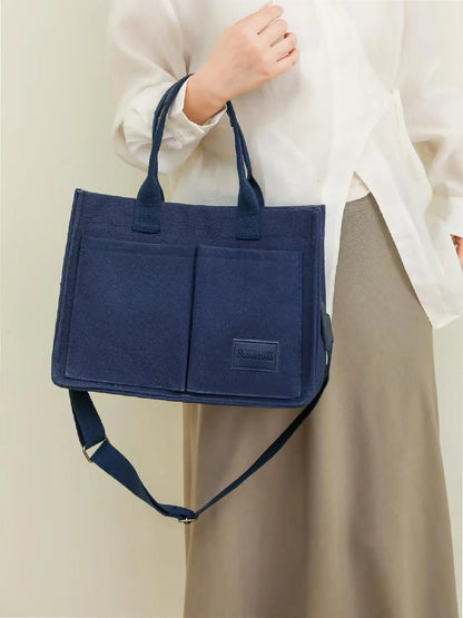 Summer Everything Tote Bag for Women, Plain/Cherry Pattern Work Bag, Everyday Shoulder Bag, Trendy Versatile Commuting Bag, Girl Large Beach Bags