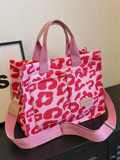 Summer Everything Tote Bag for Women, Plain/Cherry Pattern Work Bag, Everyday Shoulder Bag, Trendy Versatile Commuting Bag, Girl Large Beach Bags