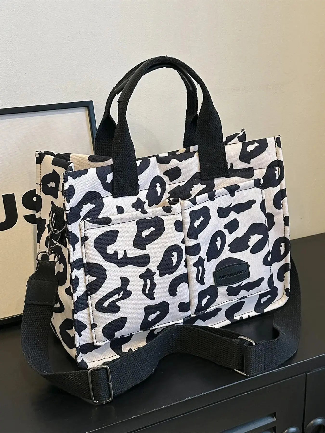 Summer Everything Tote Bag for Women, Plain/Cherry Pattern Work Bag, Everyday Shoulder Bag, Trendy Versatile Commuting Bag, Girl Large Beach Bags