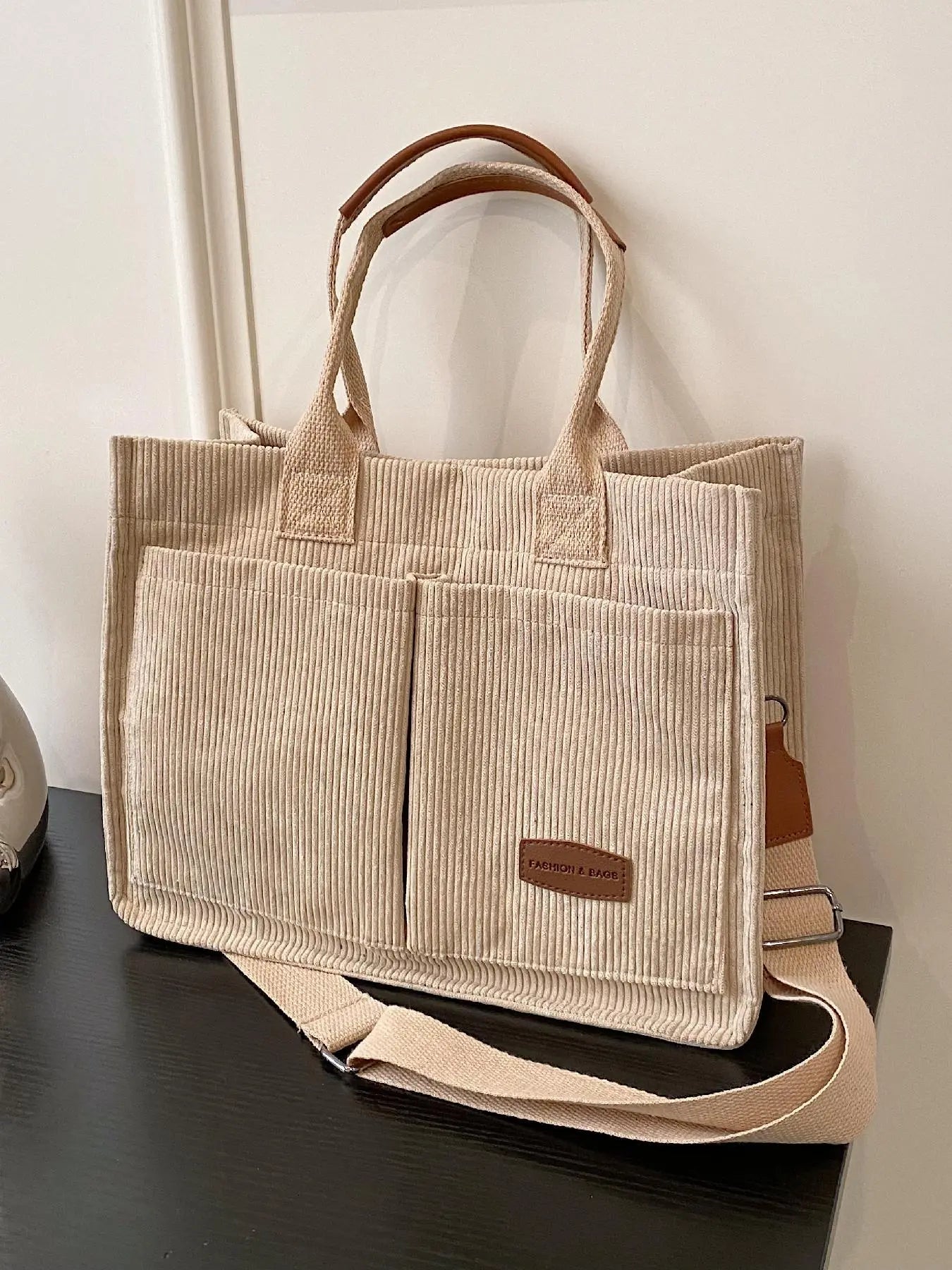 Summer Everything Tote Bag for Women, Plain/Cherry Pattern Work Bag, Everyday Shoulder Bag, Trendy Versatile Commuting Bag, Girl Large Beach Bags