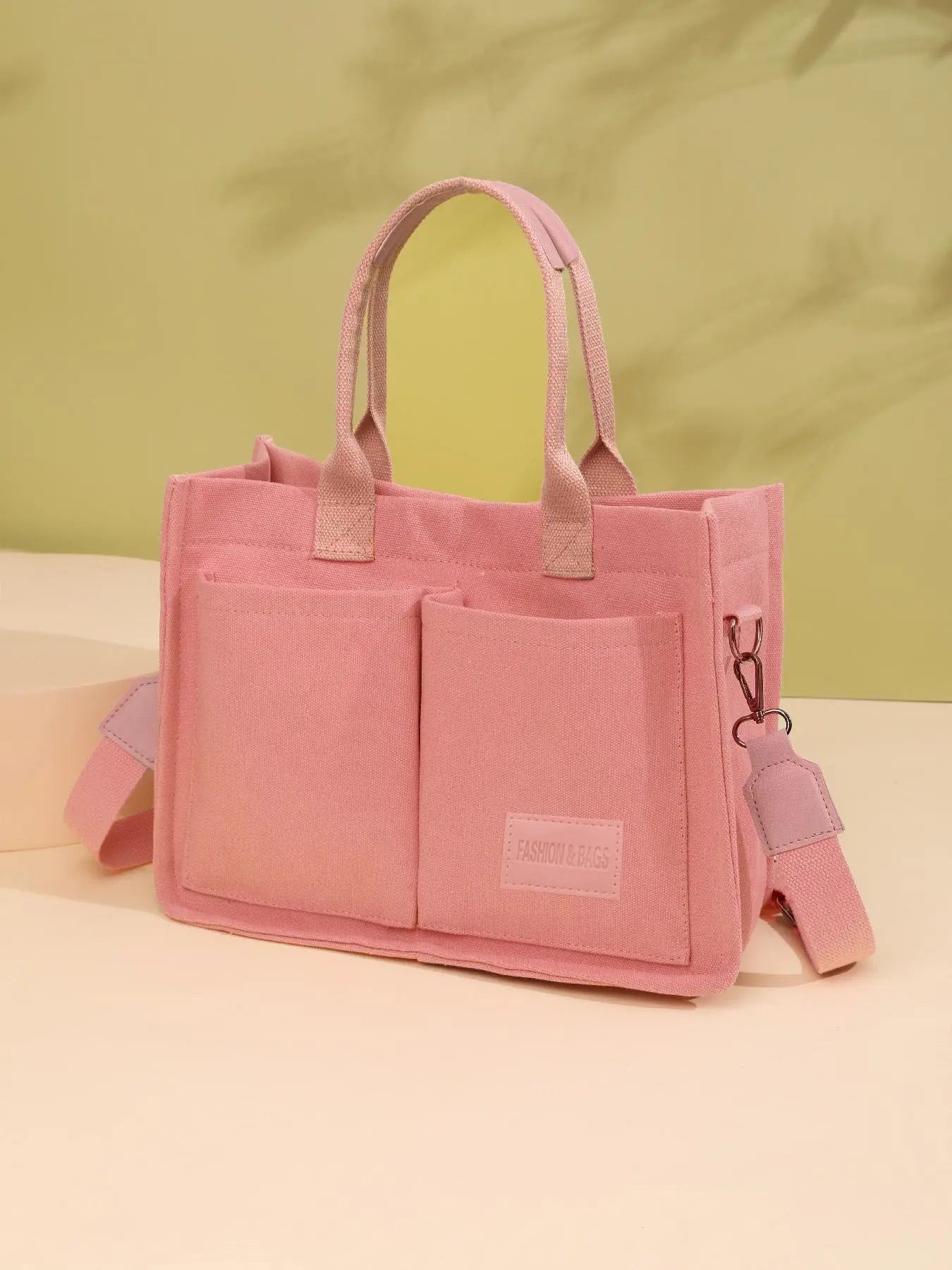 Summer Everything Tote Bag for Women, Plain/Cherry Pattern Work Bag, Everyday Shoulder Bag, Trendy Versatile Commuting Bag, Girl Large Beach Bags