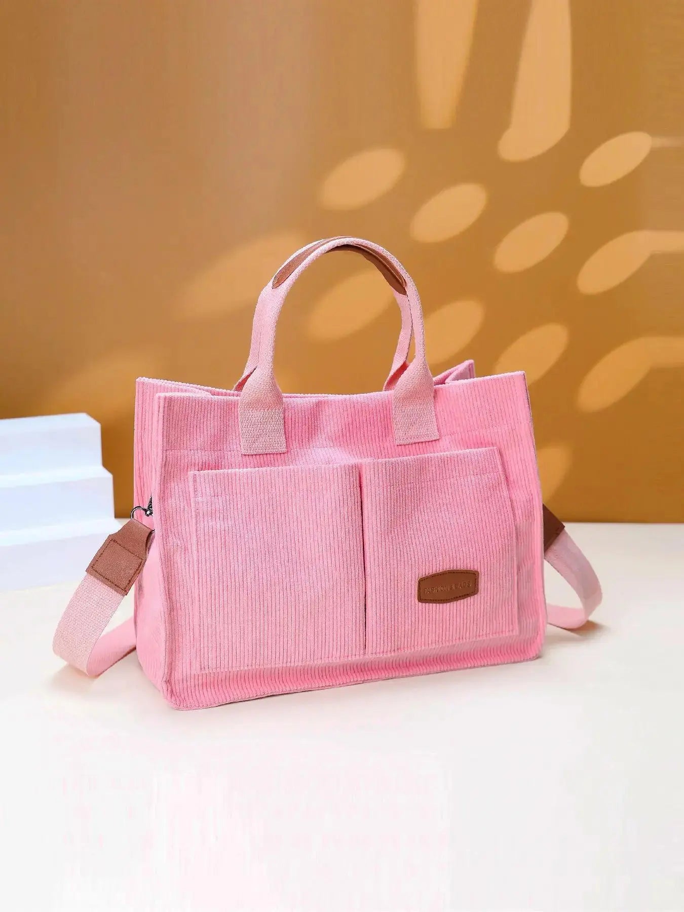 Summer Everything Tote Bag for Women, Plain/Cherry Pattern Work Bag, Everyday Shoulder Bag, Trendy Versatile Commuting Bag, Girl Large Beach Bags